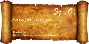 Sztoján Olga névjegykártya