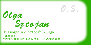 olga sztojan business card